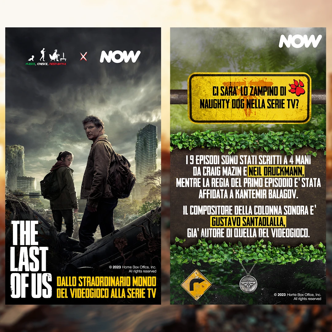 HBO "The Last of Us" stories posted on NCI Network's Instagram page for Now TV. Q&A with Trivia and useful informations about the TV show. Copywriting and graphics by Filippo Bonazzi.